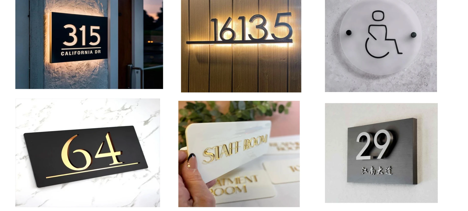 House number signs